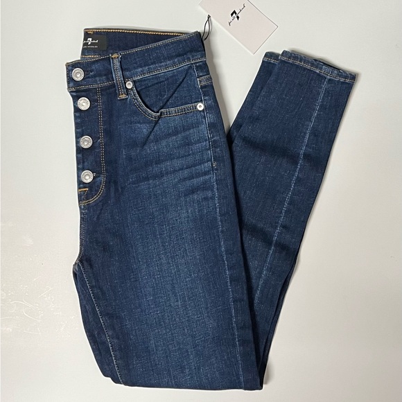 7 For All Mankind Jeans 26 High Waist Ankle Skinny Fletcher Drive! NWT! - Picture 9 of 10